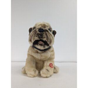 Vintage L T Toys Bulldog Shar Pei Brown Dog Stuffed Animal 10"